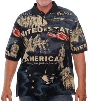 Men's American Flag Golf Shirt | USA 4th of July Golf Shirts for Men