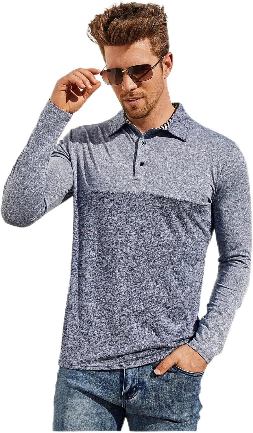 Men's Athletic Collar Golf Shirts - Quick Dry Short & Long Sleeve Sports Tops for Regular Fit