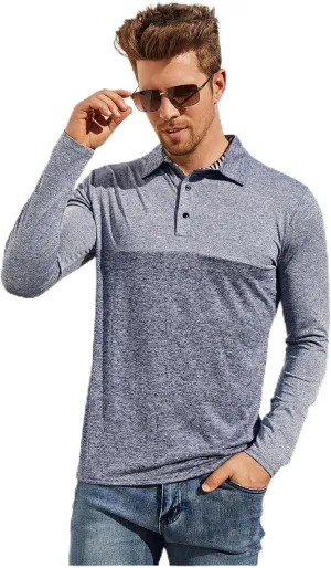 Men's Athletic Collar Golf Shirts - Quick Dry Short & Long Sleeve Sports Tops for Regular Fit