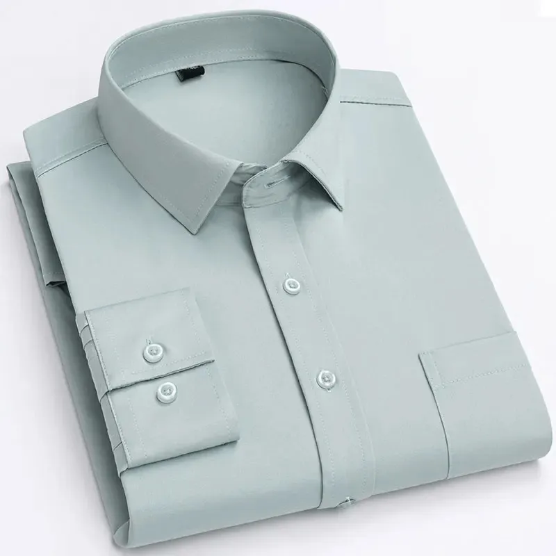 Men's Classic Long-Sleeve Shirt with Chest Pocket