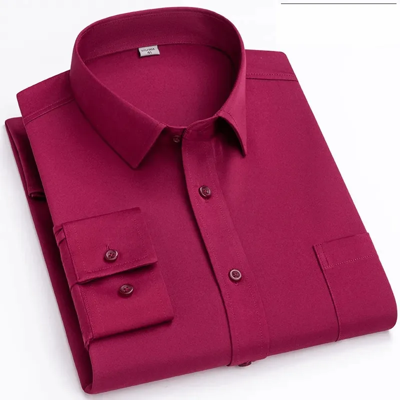 Men's Classic Long-Sleeve Shirt with Chest Pocket