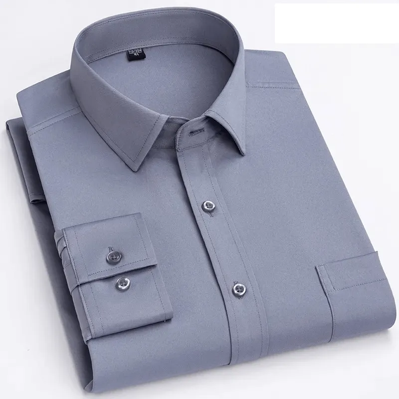 Men's Classic Long-Sleeve Shirt with Chest Pocket