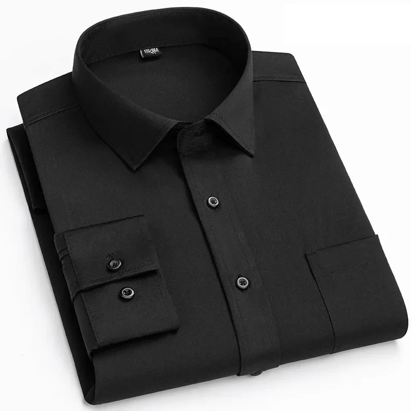 Men's Classic Long-Sleeve Shirt with Chest Pocket