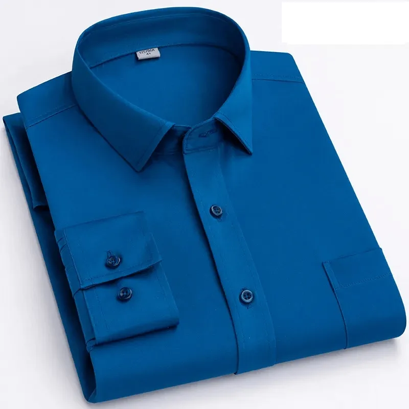Men's Classic Long-Sleeve Shirt with Chest Pocket