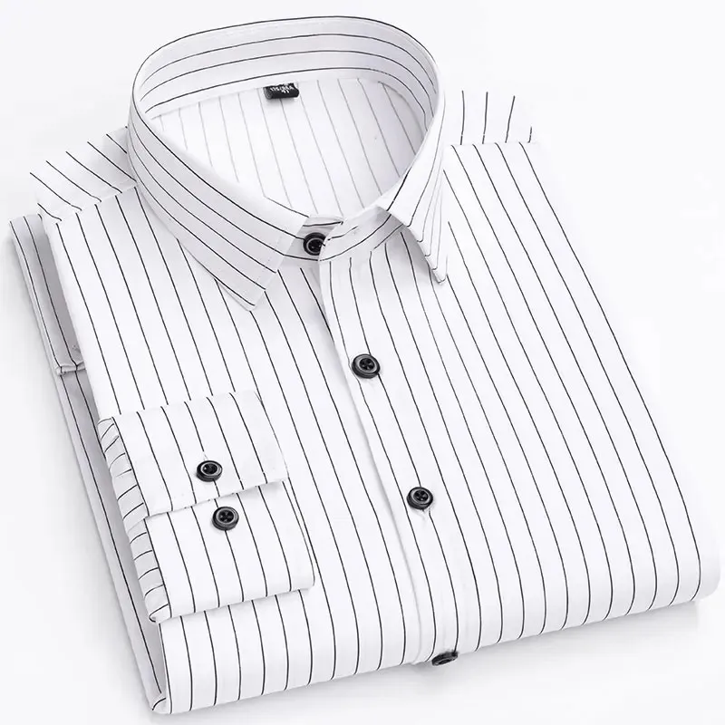 Men's Classic Long-Sleeve Shirt with Chest Pocket