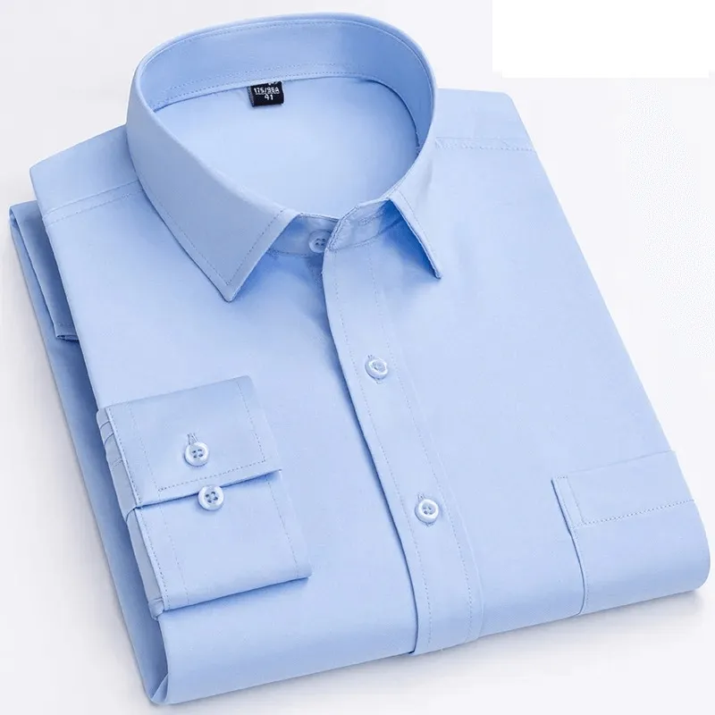 Men's Classic Long-Sleeve Shirt with Chest Pocket
