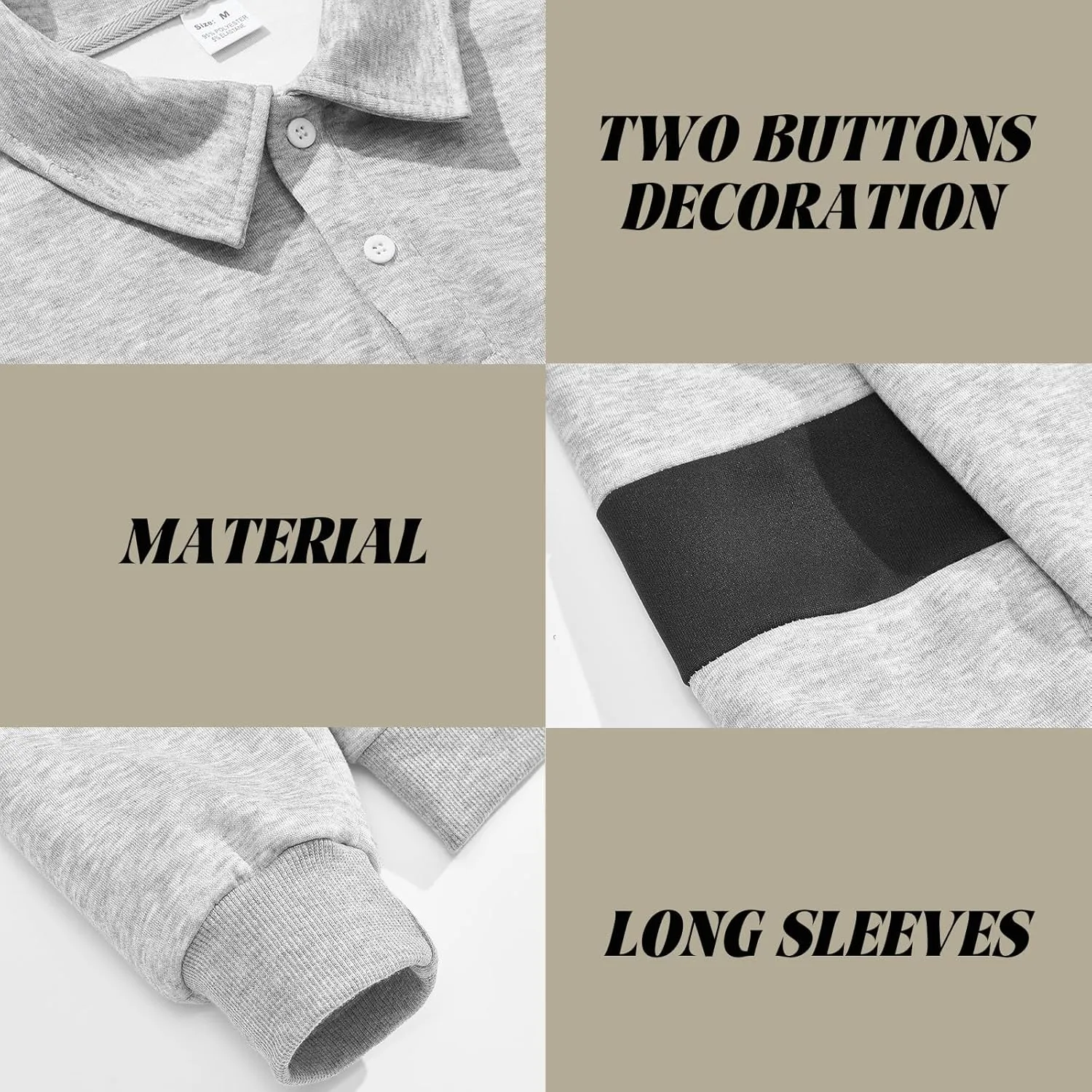 Mens Quarter Sweatshirt Casual Long Sleeve Polo Collar Quilted Sweatshirt Striped Button Pullover Shirts