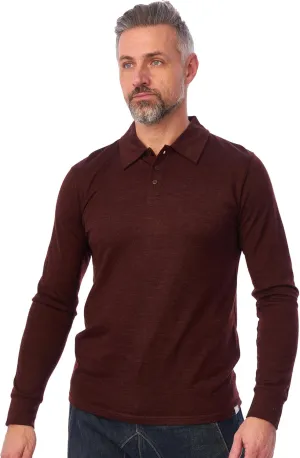 Merino.tech Merino Wool Polo Shirts for Men - 100% Merino Wool Base Layer Mens Breathable Anti-Odor Thermal Long Sleeve Shirt