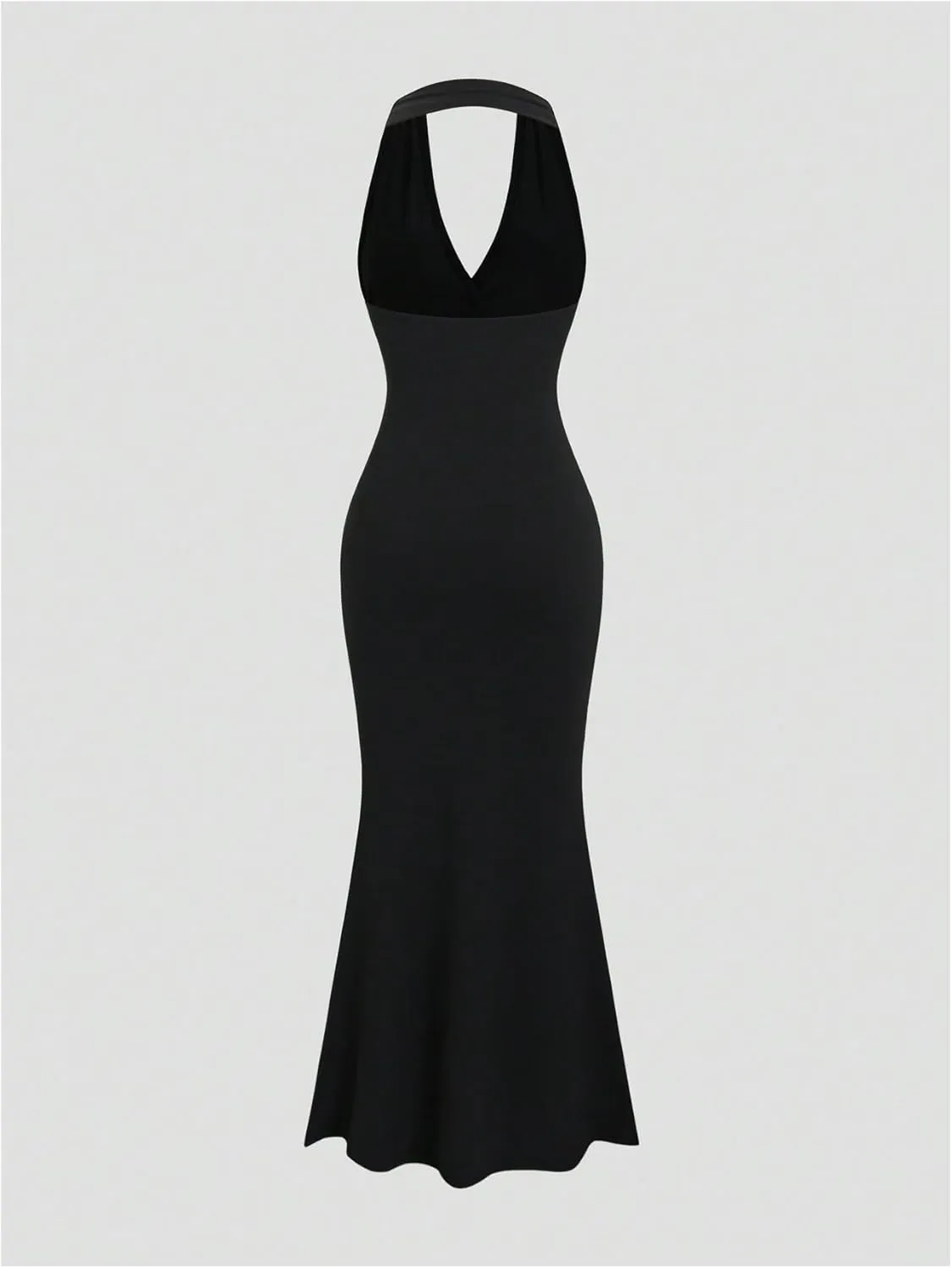 Milumia Women's Halter Neck Bodycon Maxi Dress Elegant Fishtail Long Dresses
