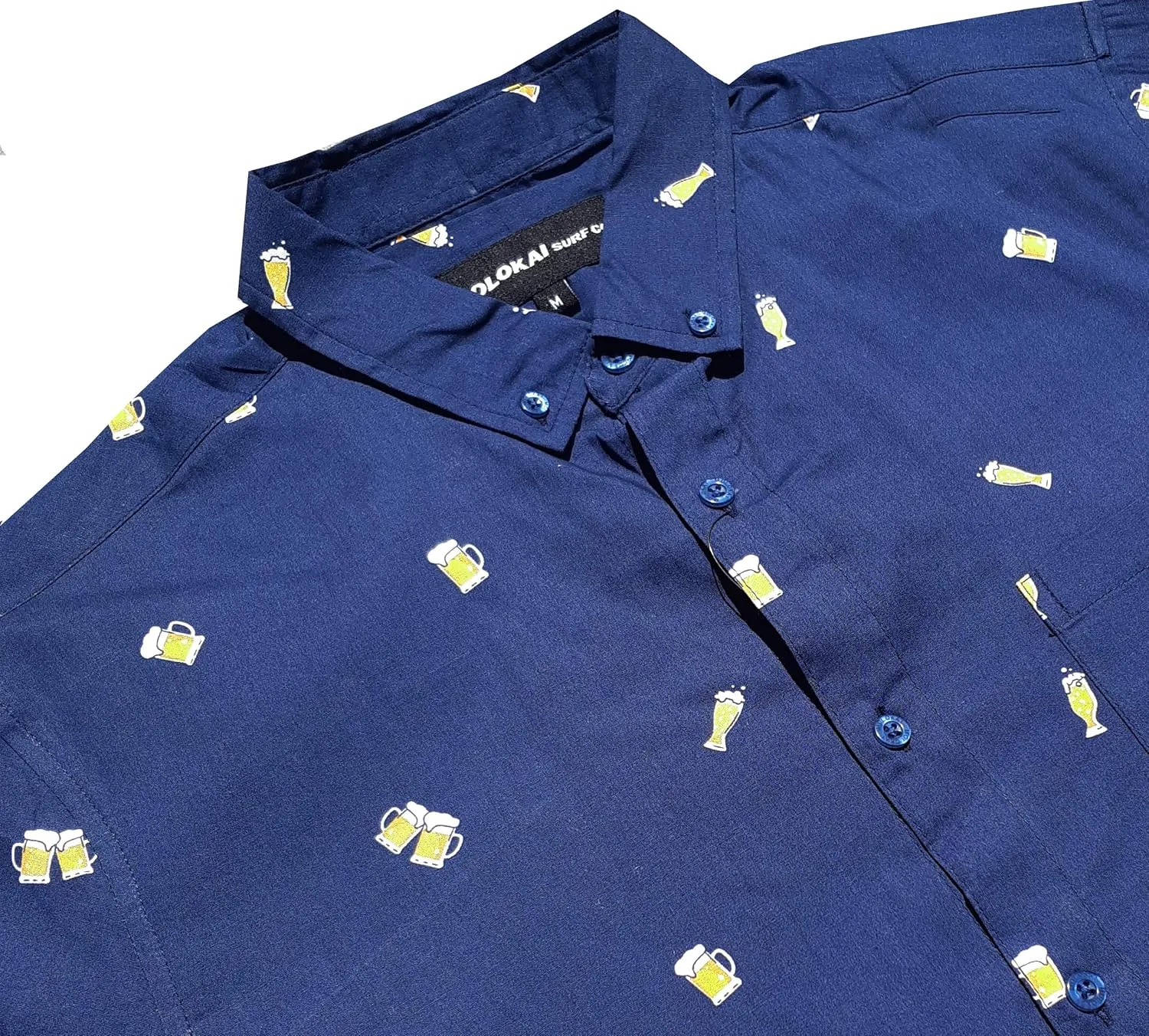 Molokai Surf Button Down Slim Fit Hawaiian Short Sleeve Shirts