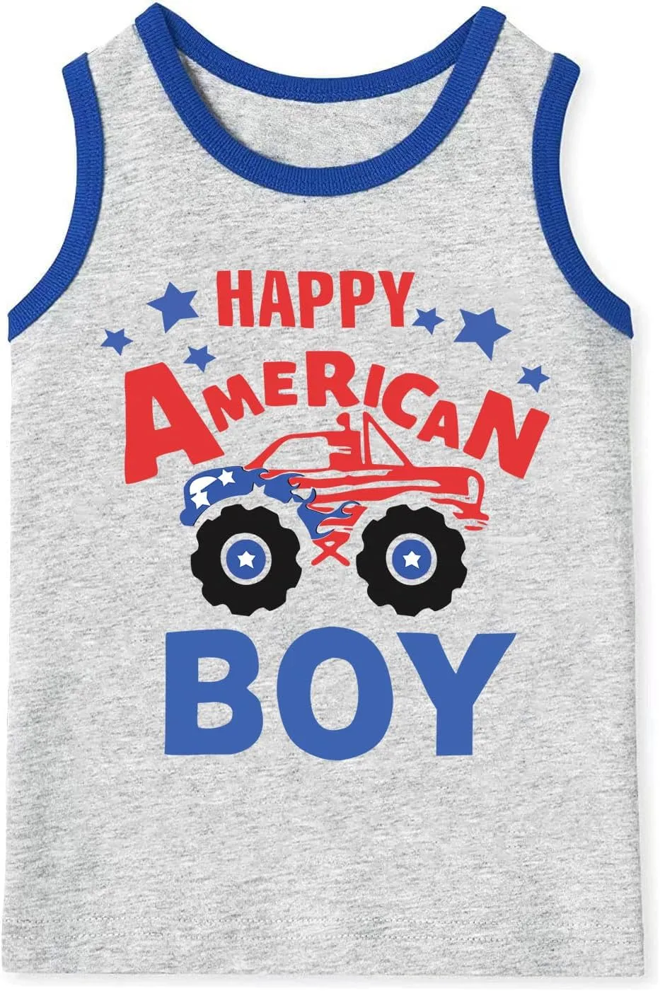 Mrocioa Toddler Boys Sleeveless Tank Top Shirts America Dinosaur Kids 4th of July Patriotic Clothes