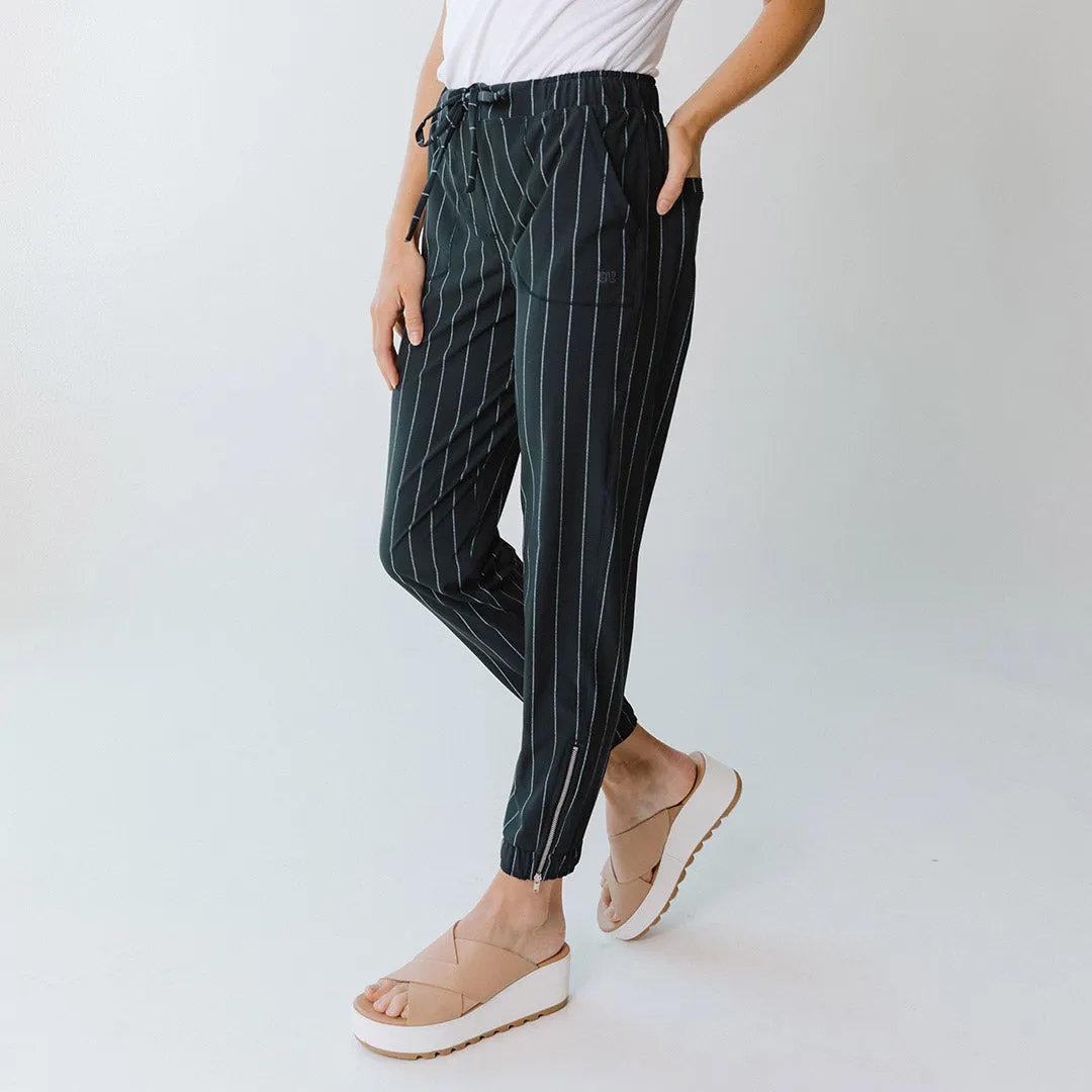 Navy Pinstripe Jetsetters