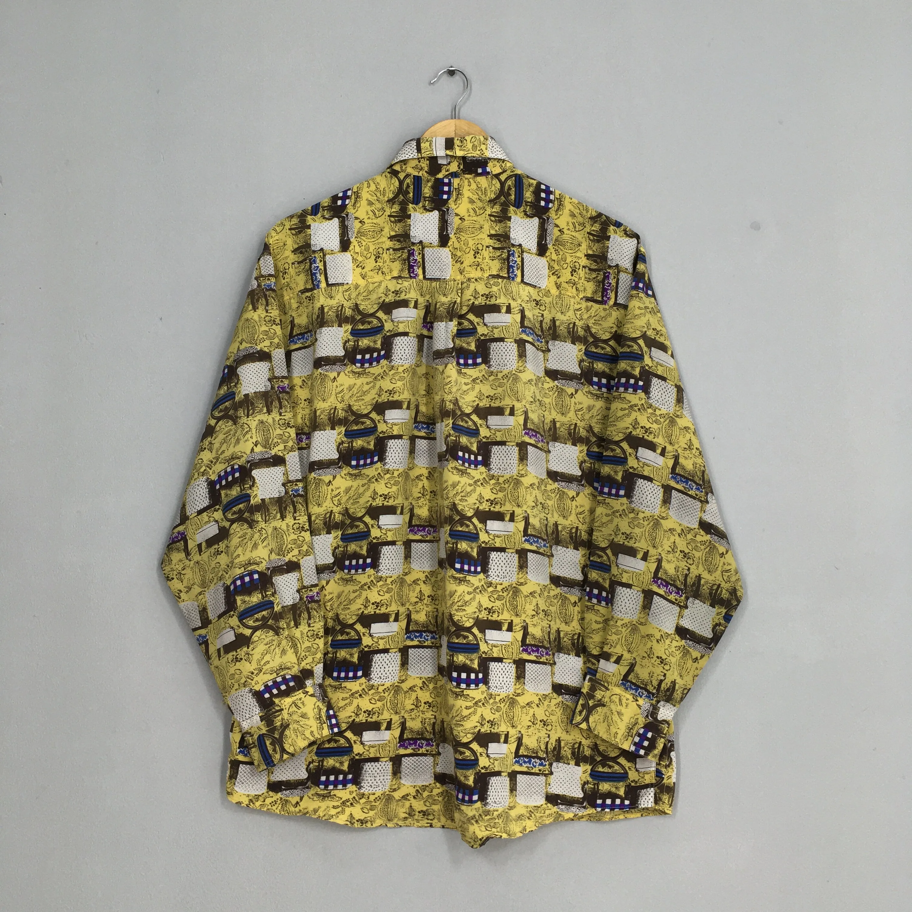Novelty Baroque Chair Pop Art Silk Shirt Medium