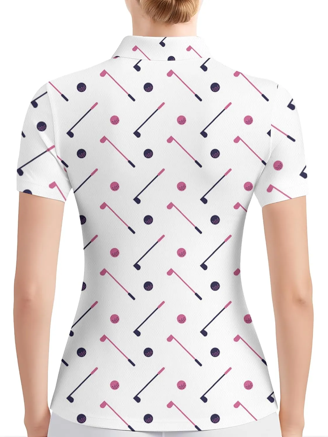 PAGYMO Funny Womens Golf Shirt Crazy Cute Print Moisture Wicking Short Sleeve Polo Shirts for Women