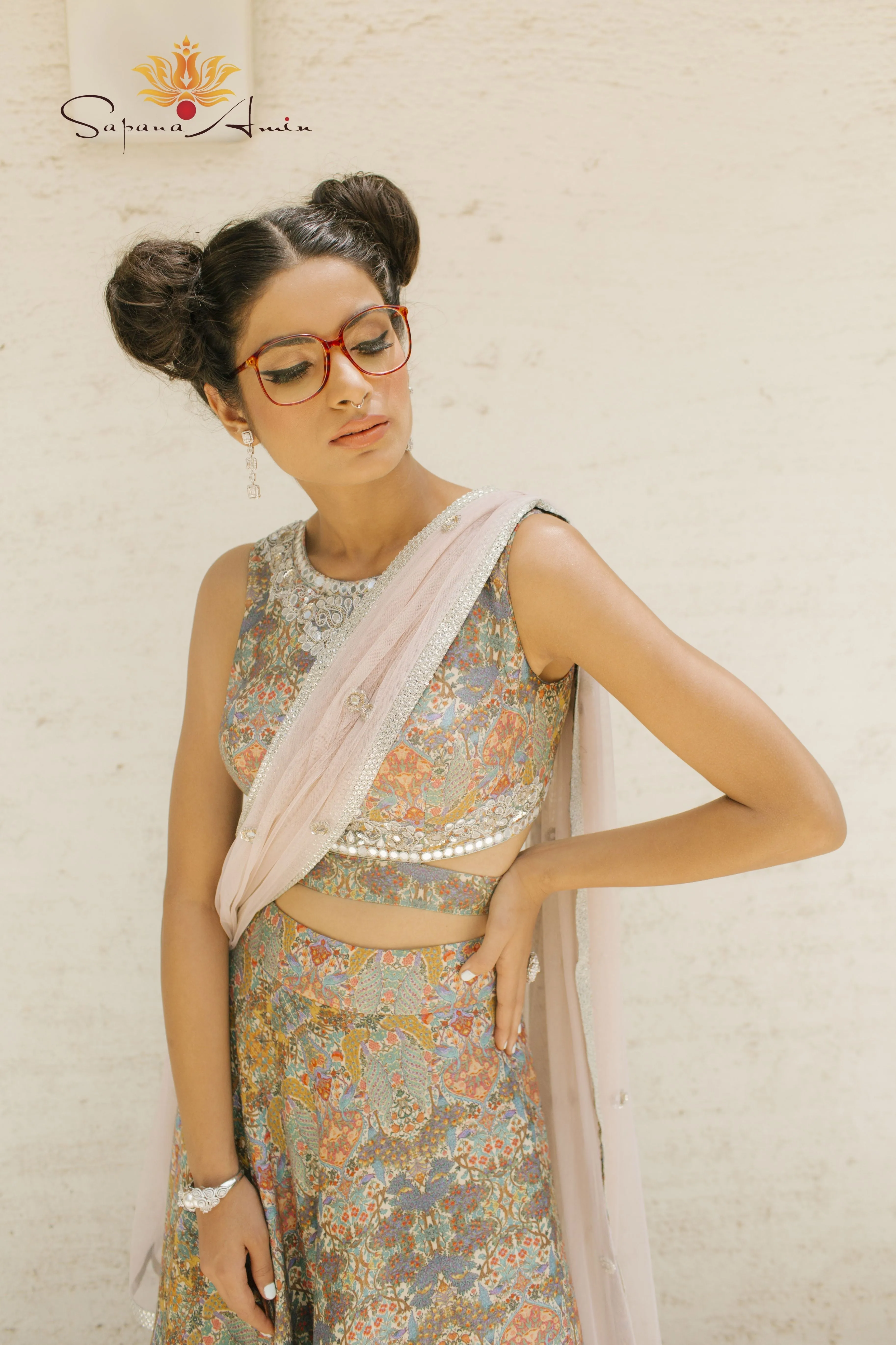 Peacock Printed Blouse N Lehenga  Elegant  Wear for Special Occasions