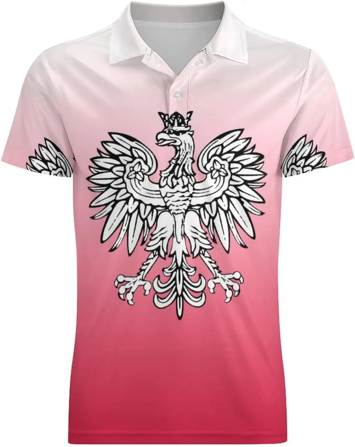 Poland Polish Red Flag White Eagle Men's Polo-Shirt Regular-Fit Short Sleeve Sports Quick Dry Golf Tennis T-Shirt