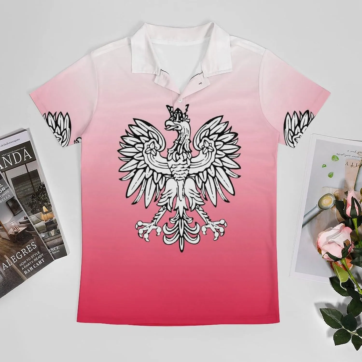 Poland Polish Red Flag White Eagle Men's Polo-Shirt Regular-Fit Short Sleeve Sports Quick Dry Golf Tennis T-Shirt