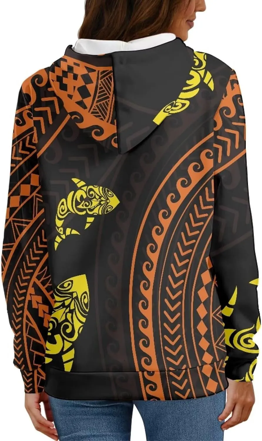 Polynesian Tribal Clothing Samoan Fijian Tapa Floral Print Hoodies Custom Women's Hoodies Sweatshirt for Women