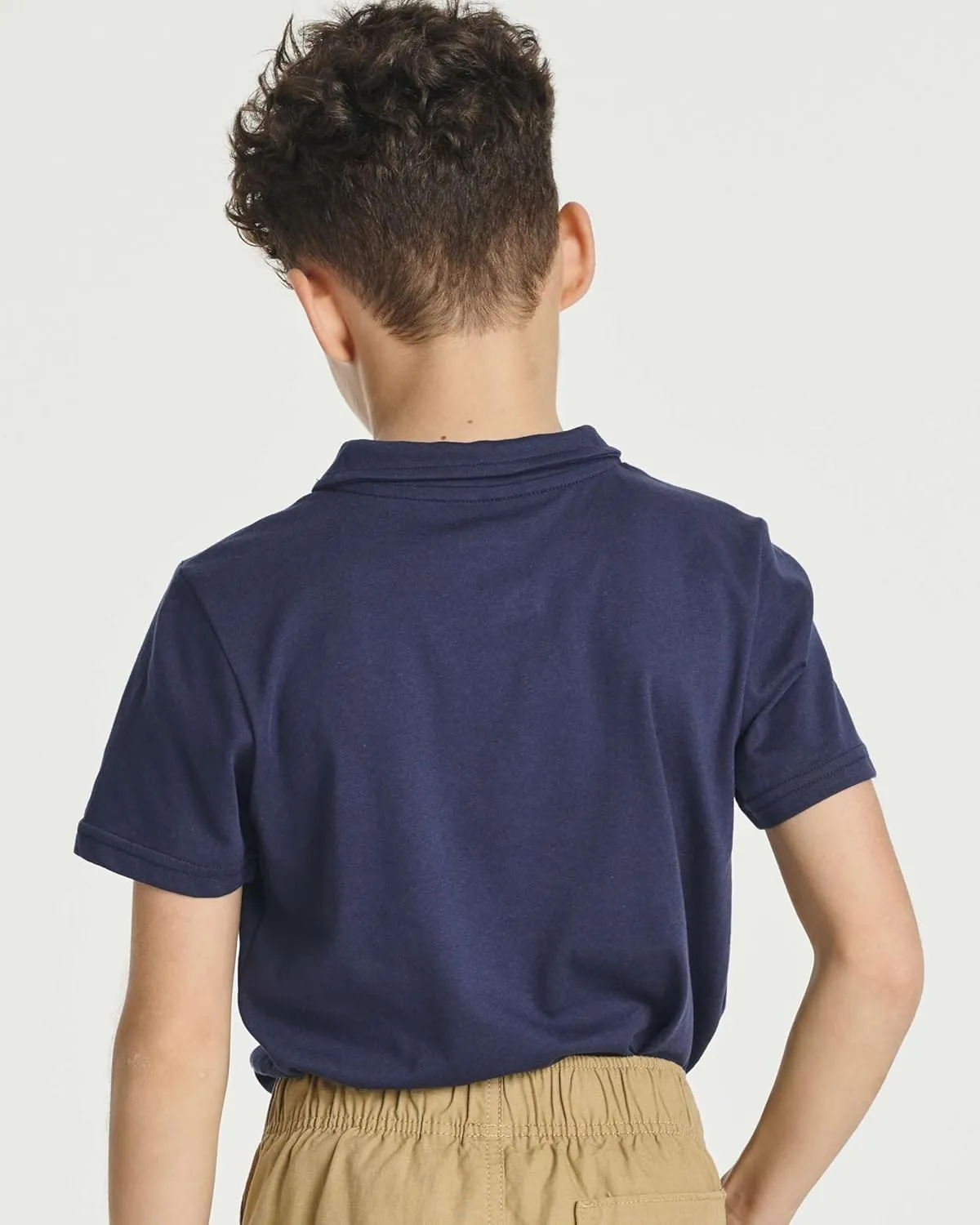 Real Essentials 3 Pack: Boys' Short Sleeve Jersey Cotton Polo Shirt - Uniform Youth Dress Shirt (Ages 4-18)