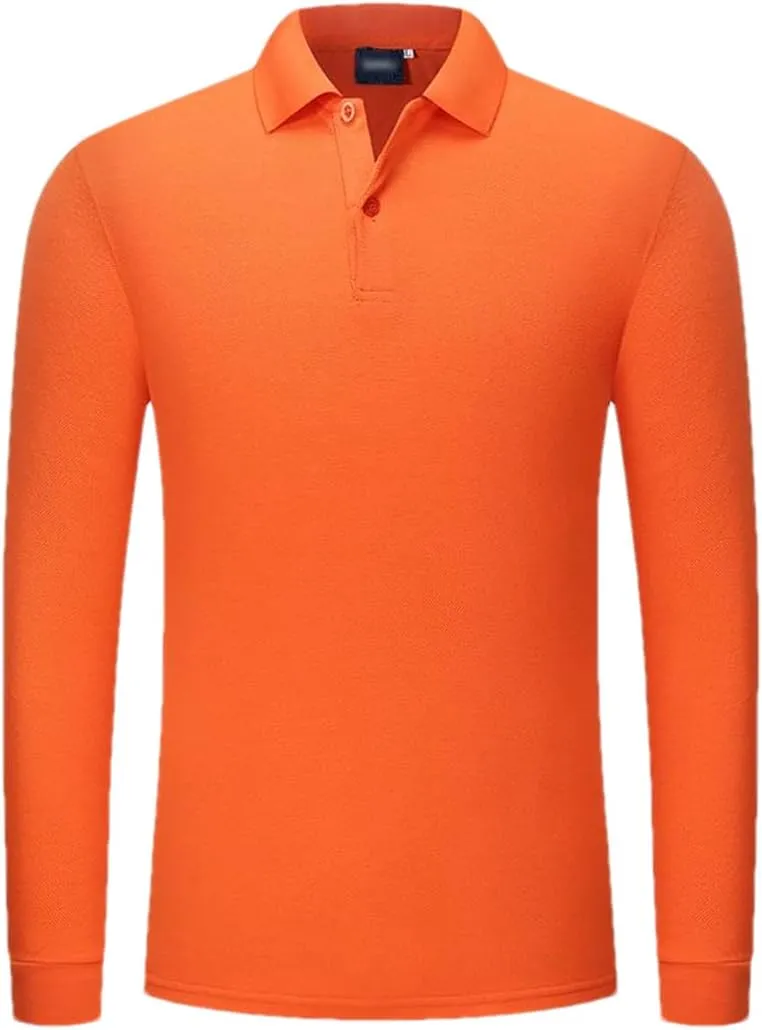 Rfmfkkg Mens Poloshirt Long Sleeves Shirt Casual T-Shirt Button Quick Dry Sports Shirts