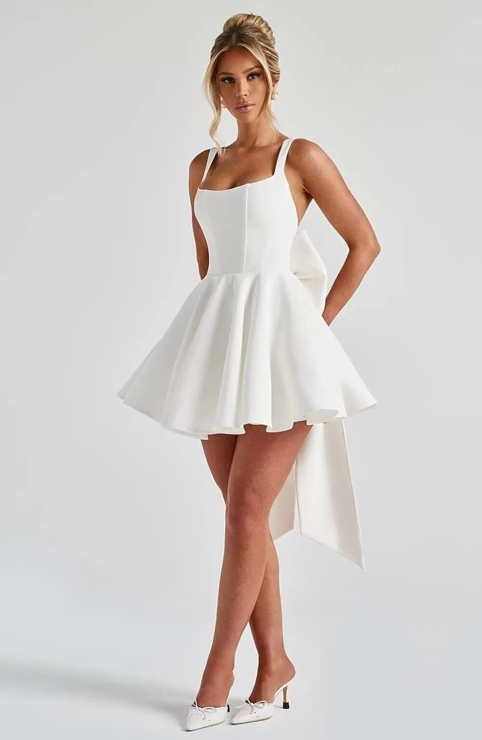 Sevintage Short Wedding Dresses for Bride with Bow Simple 2025 Homecoming Dress Cocktail Prom Gowns