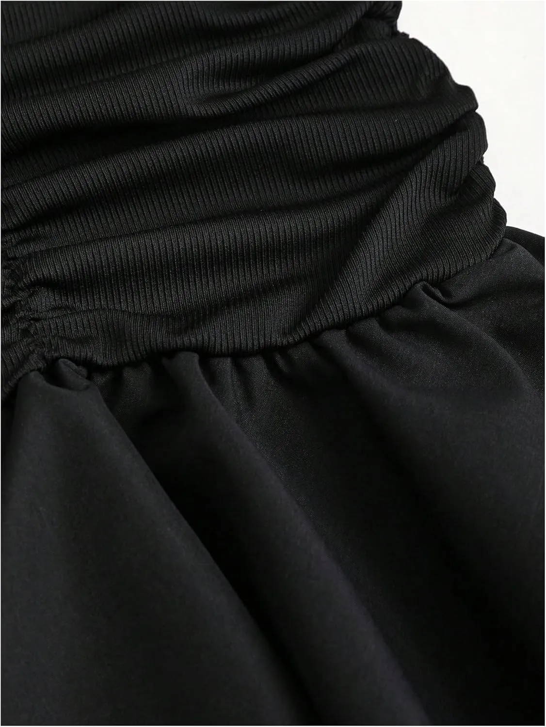 SOLY HUX Women's Halter Deep V Neck Ruffle Mini Dresses Sleeveless Flowy Sundresses Party Clubwear