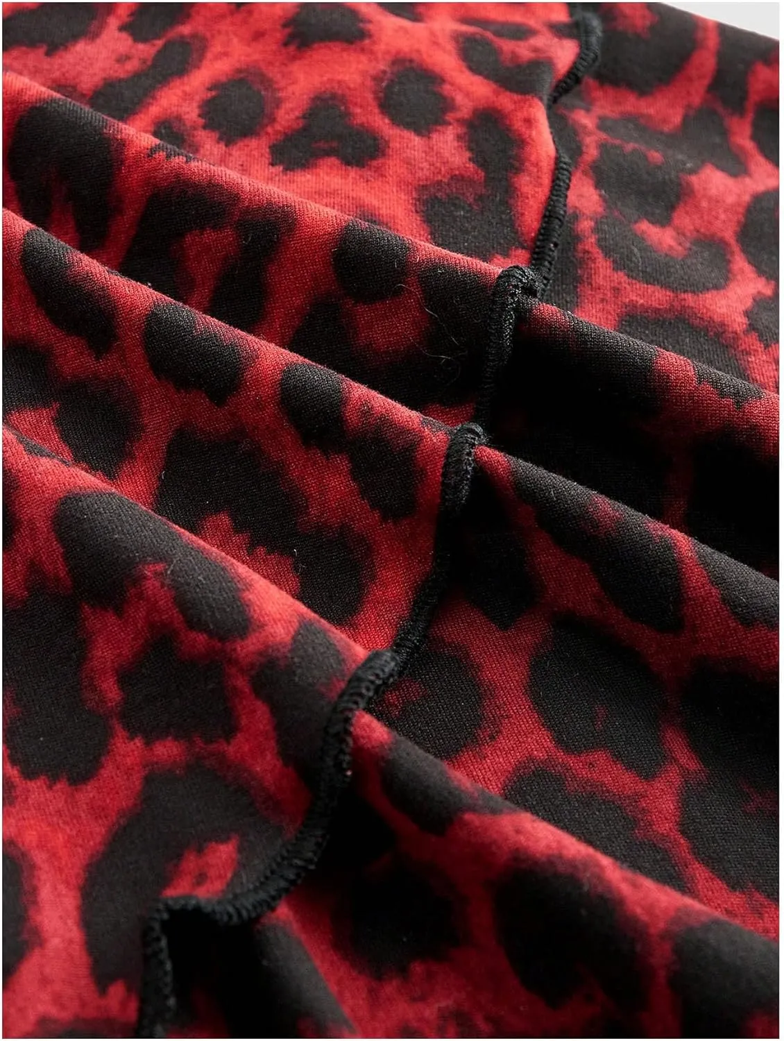SOLY HUX Women's Leopard Print Halter Dress Y2k Gothic Deep V Neck Layered Ruffle Mini Dresses