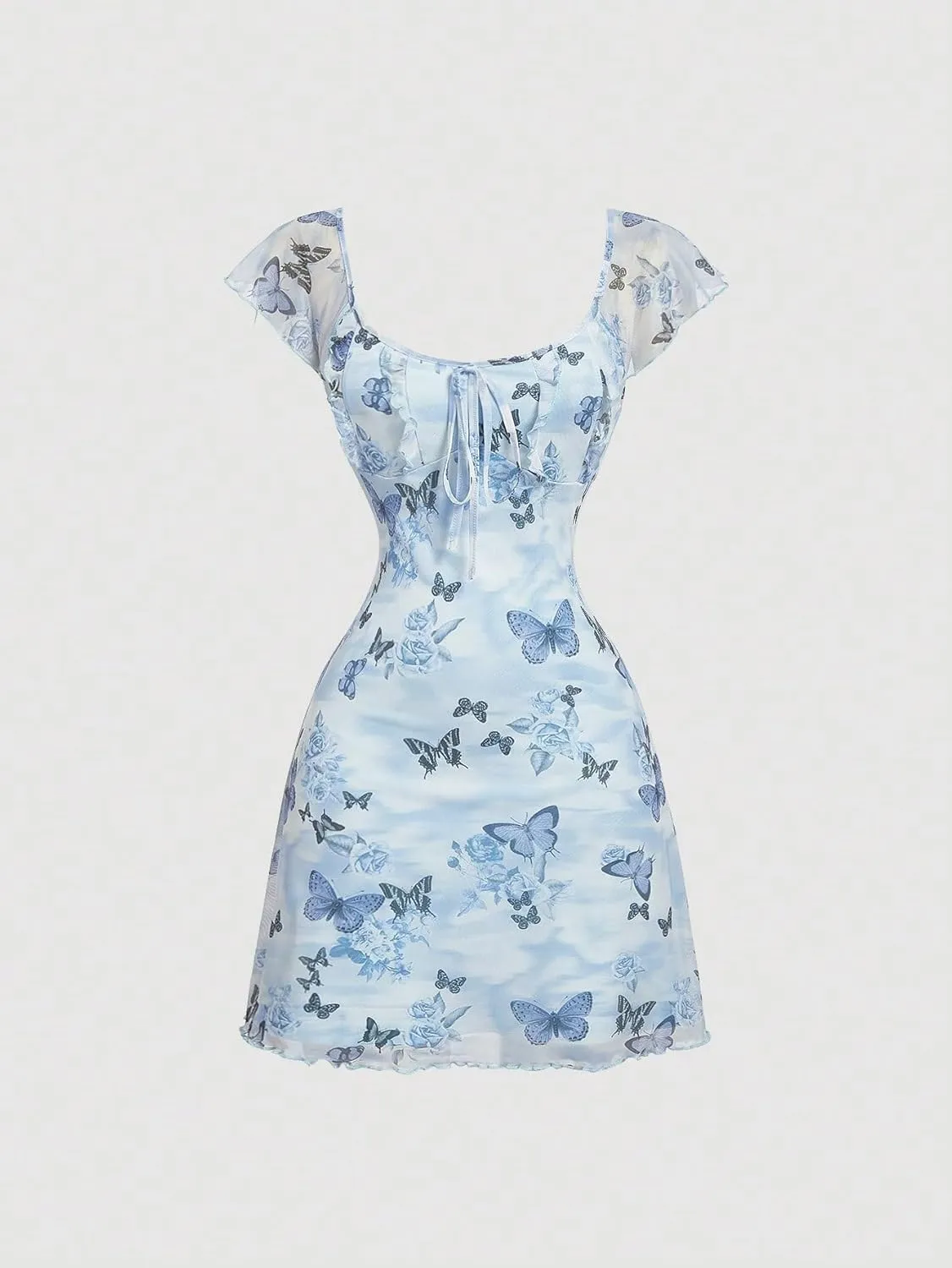 SOLY HUX Women's Vintage Floral Dress Summer Cap Sleeve Mini Dresses Going Out Beach Short Dress