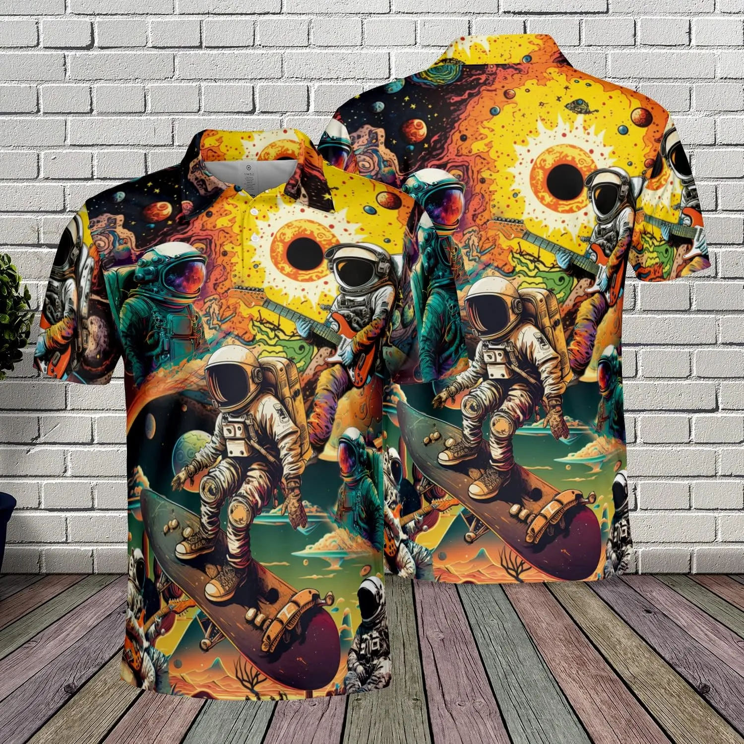 Spaceflight Polo Shirts for Men - Spaceflight Lovers Stylish Mens Goft Shirt Casual Short Sleeve Button Down Outfit Set 58