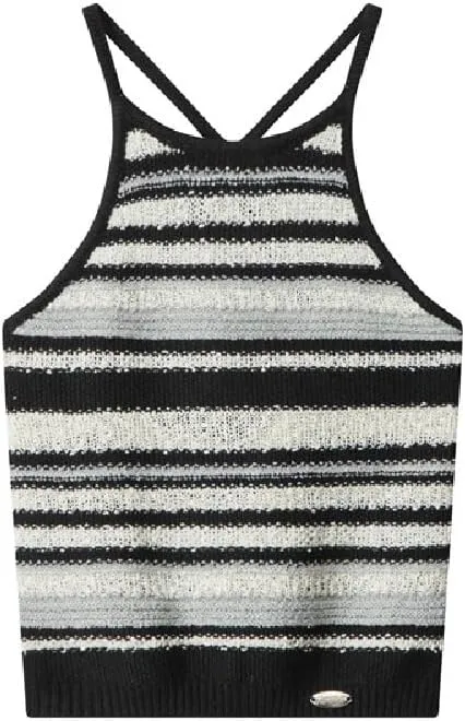 Spaghetti Strap Scoop Neck Ribbed Tank Tops, Sleeveless Cotton Beater Camisole Shirts