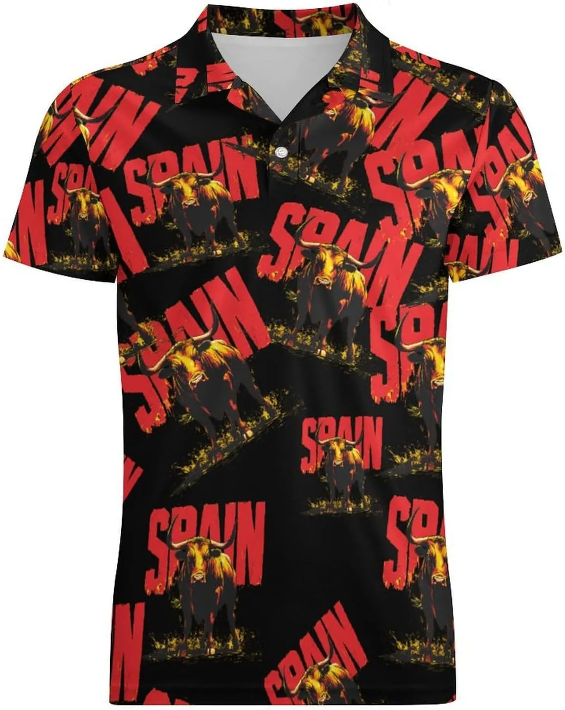 Spain Spanish Bullfight Men's Polo-Shirt Regular-Fit Short Sleeve Sports Quick Dry Golf Tennis T-Shirt