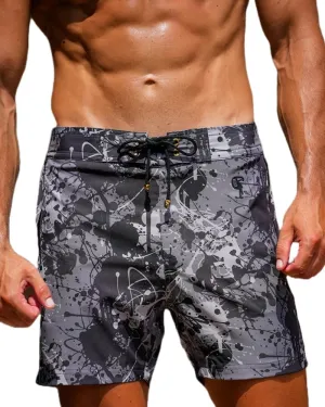 Splatter Swim Shorts 5" - Quick-Dry, Built in Compression Liner, Chlorine Resistant, Fade Proof