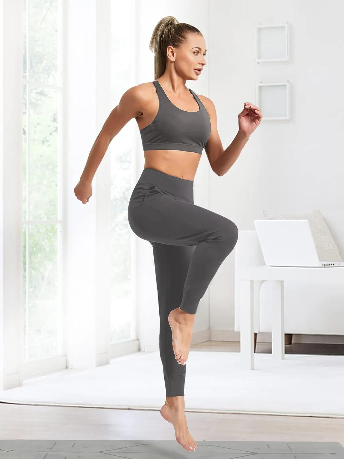 Stelle Longline Sports Bra for Women Wirefree Padded Yoga Bras Tank Tops Fitness Workout Running Top