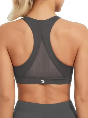 Stelle Longline Sports Bra for Women Wirefree Padded Yoga Bras Tank Tops Fitness Workout Running Top