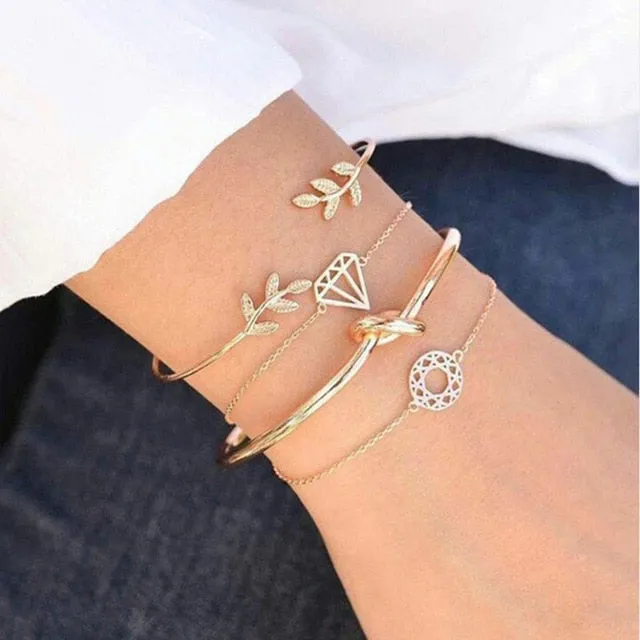 Stone, Beads, & Chains Bracelets Set