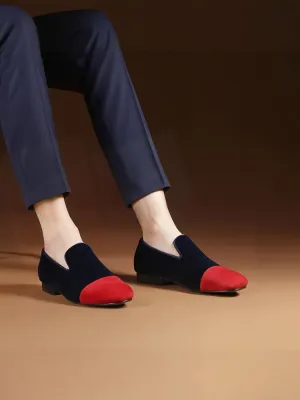 Summer new style breathable genuine leather lined men's loafers European and American style spliced velvet slip-on slip-on shoes for men