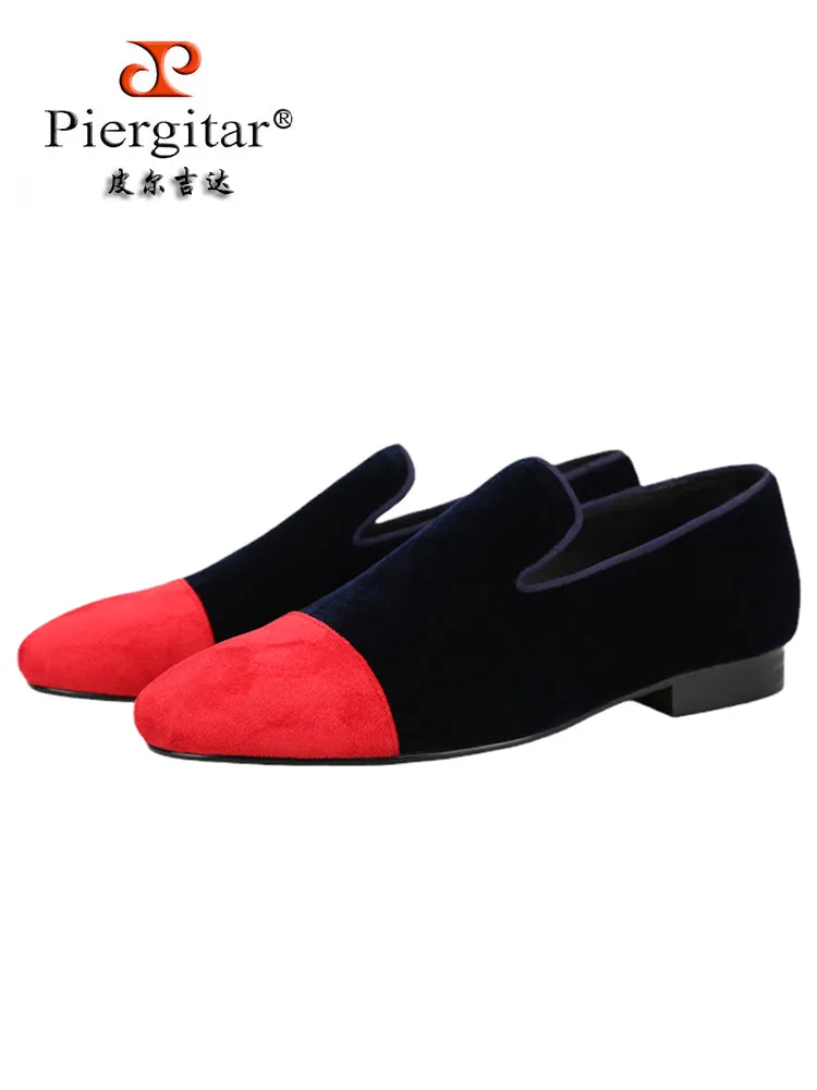 Summer new style breathable genuine leather lined men's loafers European and American style spliced velvet slip-on slip-on shoes for men