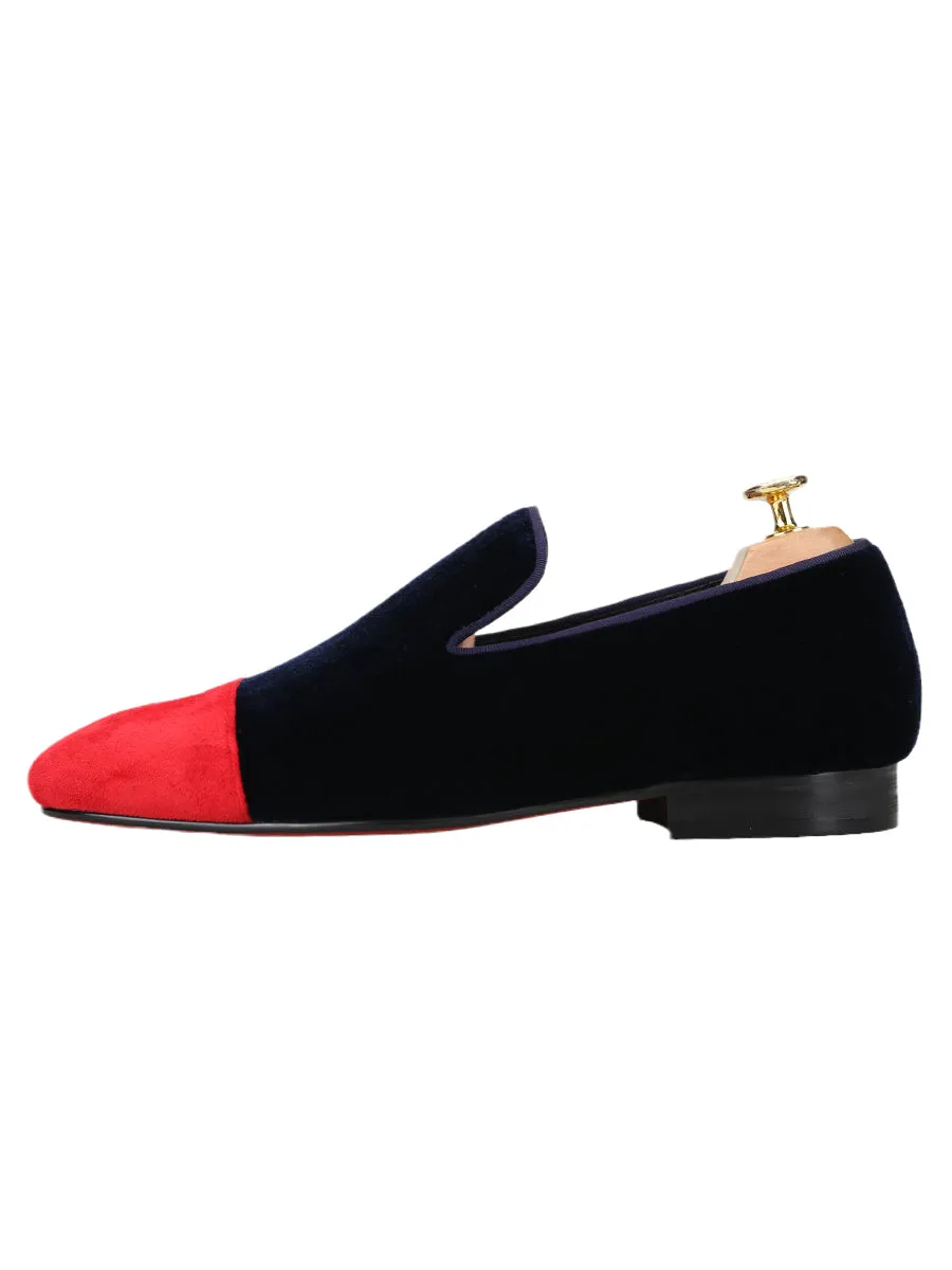 Summer new style breathable genuine leather lined men's loafers European and American style spliced velvet slip-on slip-on shoes for men