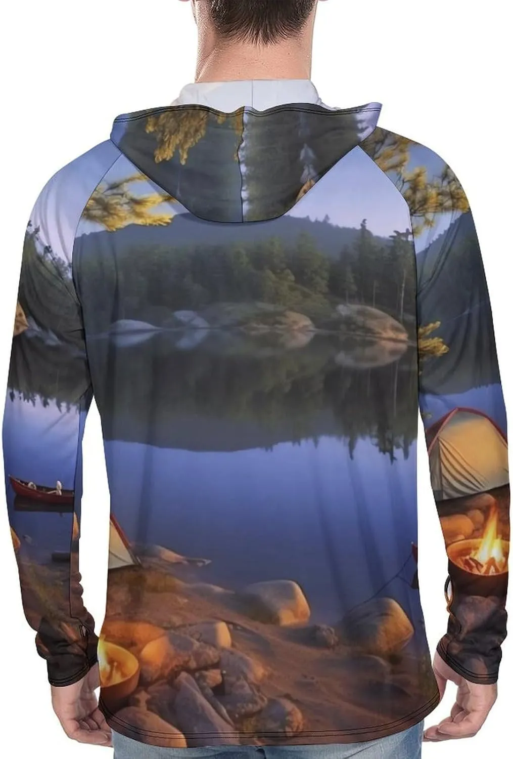 Sun Protection Shirt Long Sleeve Hoodie Lake Camping Lightweight Rash Guard Quick Dry Sun Shirt for Outdoor