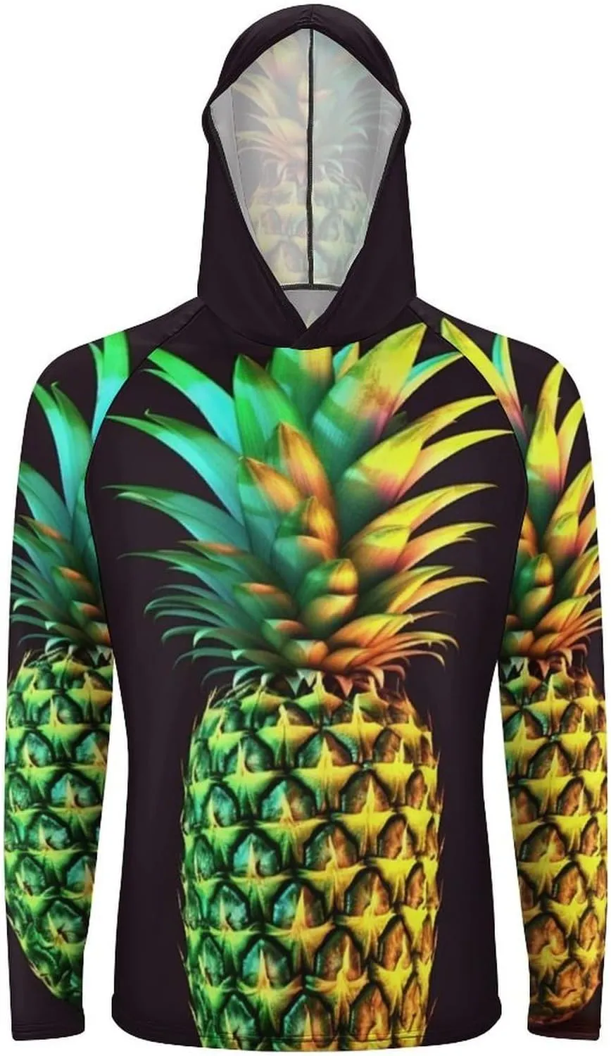 Sun Protection Shirt Long Sleeve Hoodie Pineapple Lightweight Rash Guard Quick Dry Sun Shirt for Outdoor