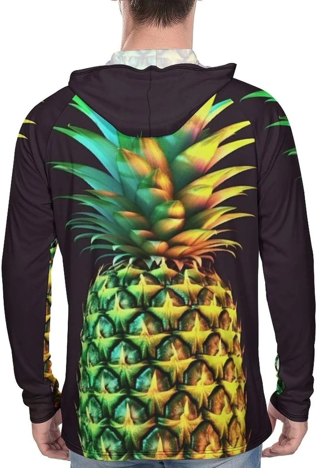 Sun Protection Shirt Long Sleeve Hoodie Pineapple Lightweight Rash Guard Quick Dry Sun Shirt for Outdoor