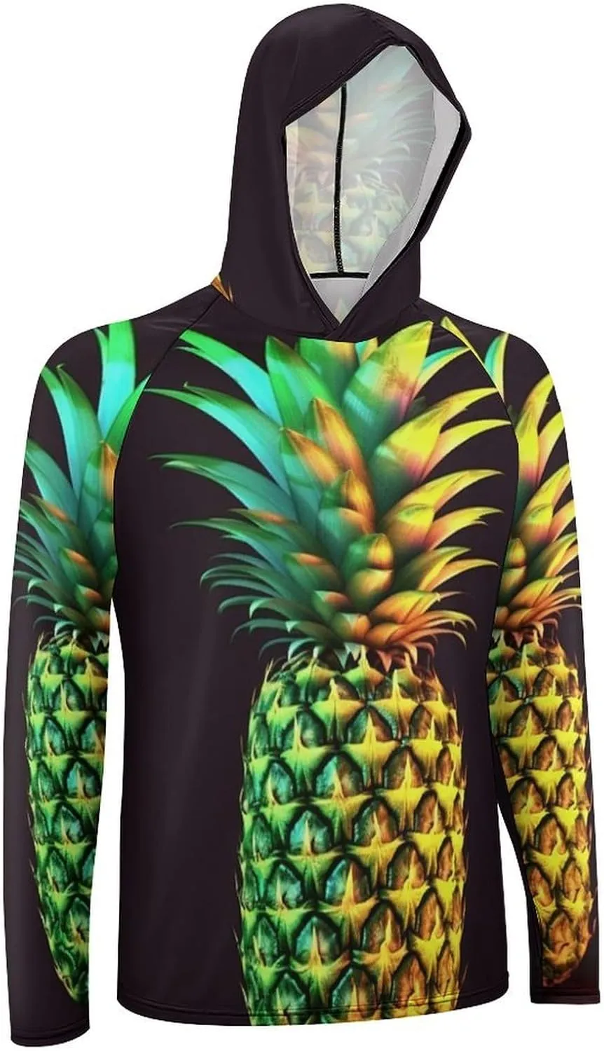 Sun Protection Shirt Long Sleeve Hoodie Pineapple Lightweight Rash Guard Quick Dry Sun Shirt for Outdoor