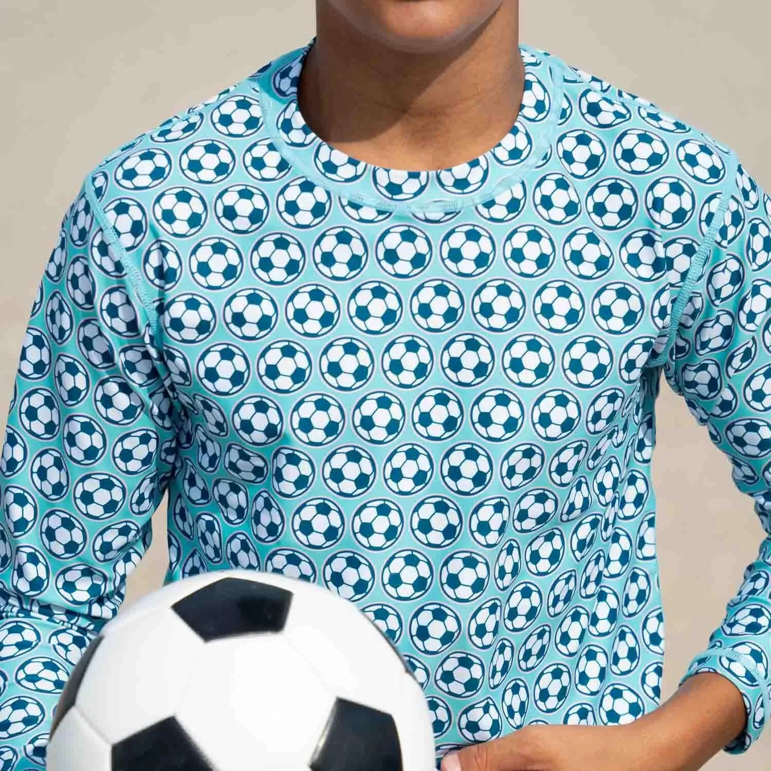 SunSport - Long Sleeve Rash Guard Swim Shirt | UPF 30 Sun Protection | Performance Fabric | Quick-Dry | Soccer Shirt