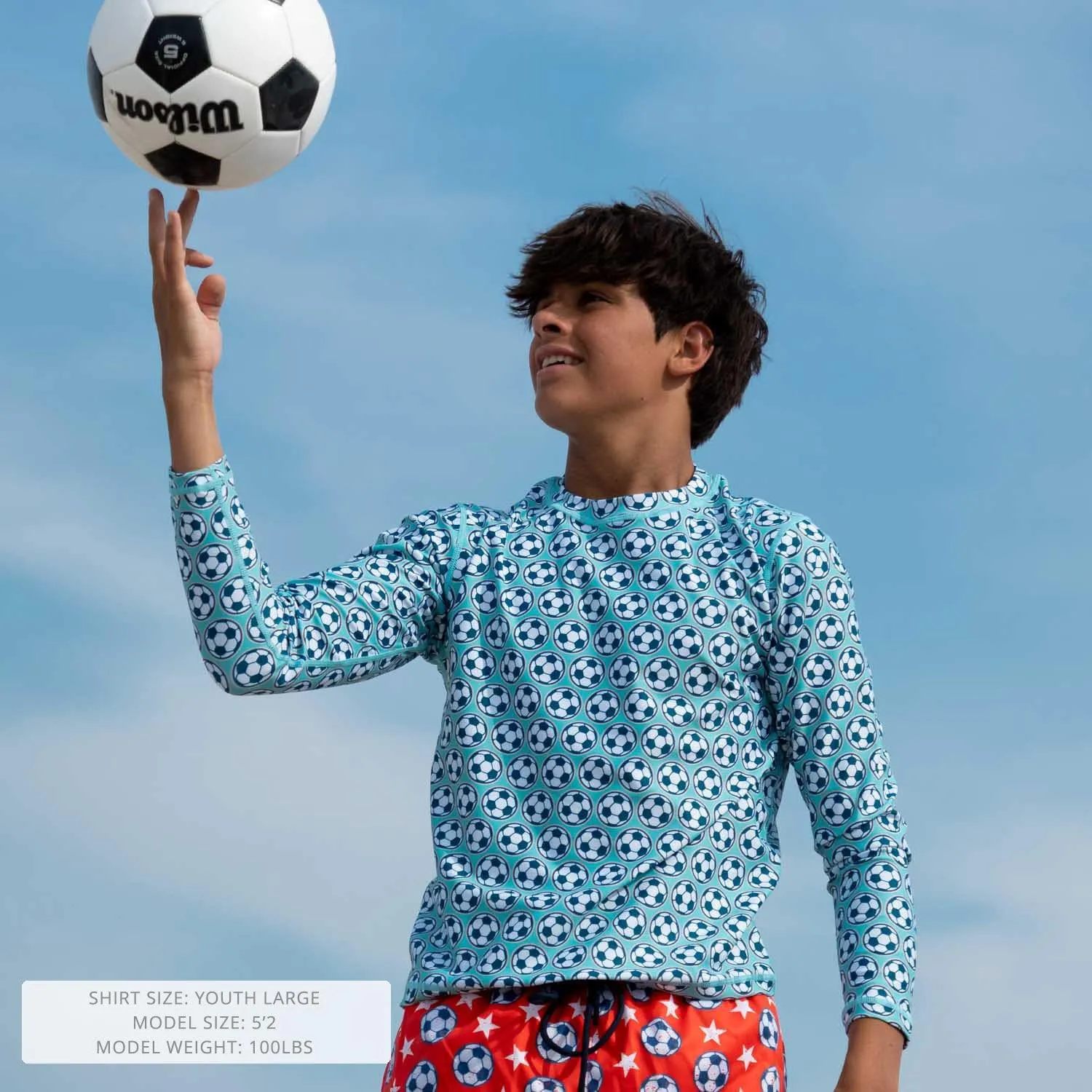 SunSport - Long Sleeve Rash Guard Swim Shirt | UPF 30 Sun Protection | Performance Fabric | Quick-Dry | Soccer Shirt