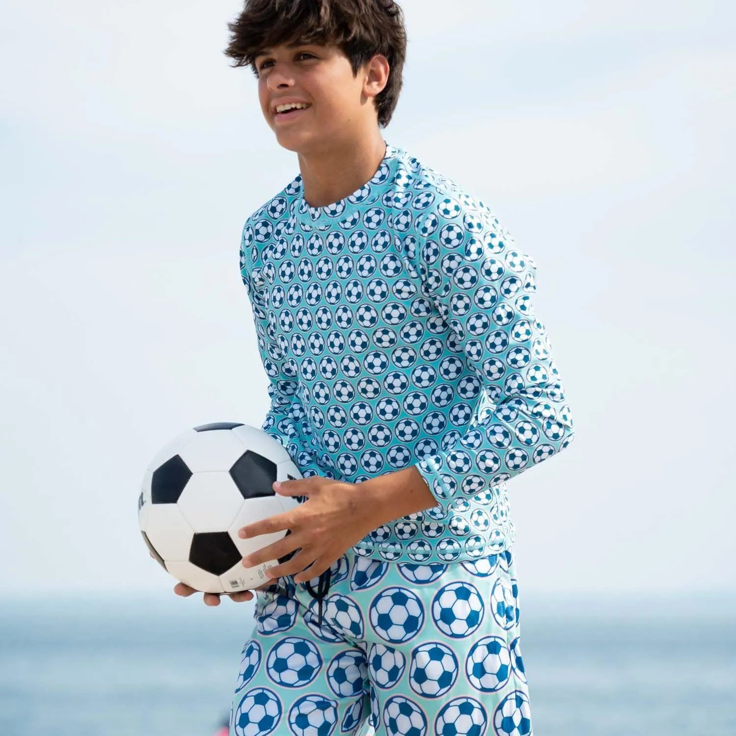 SunSport - Long Sleeve Rash Guard Swim Shirt | UPF 30 Sun Protection | Performance Fabric | Quick-Dry | Soccer Shirt