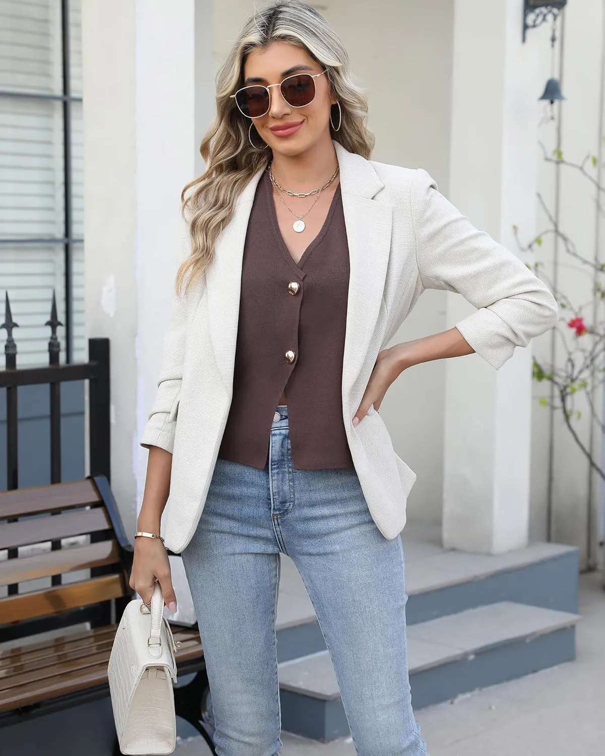Sweater Vest Women Vest Tops Button Down Sleeveless Cute Vest 2025 Summer Spring Work Business Casual Outfits