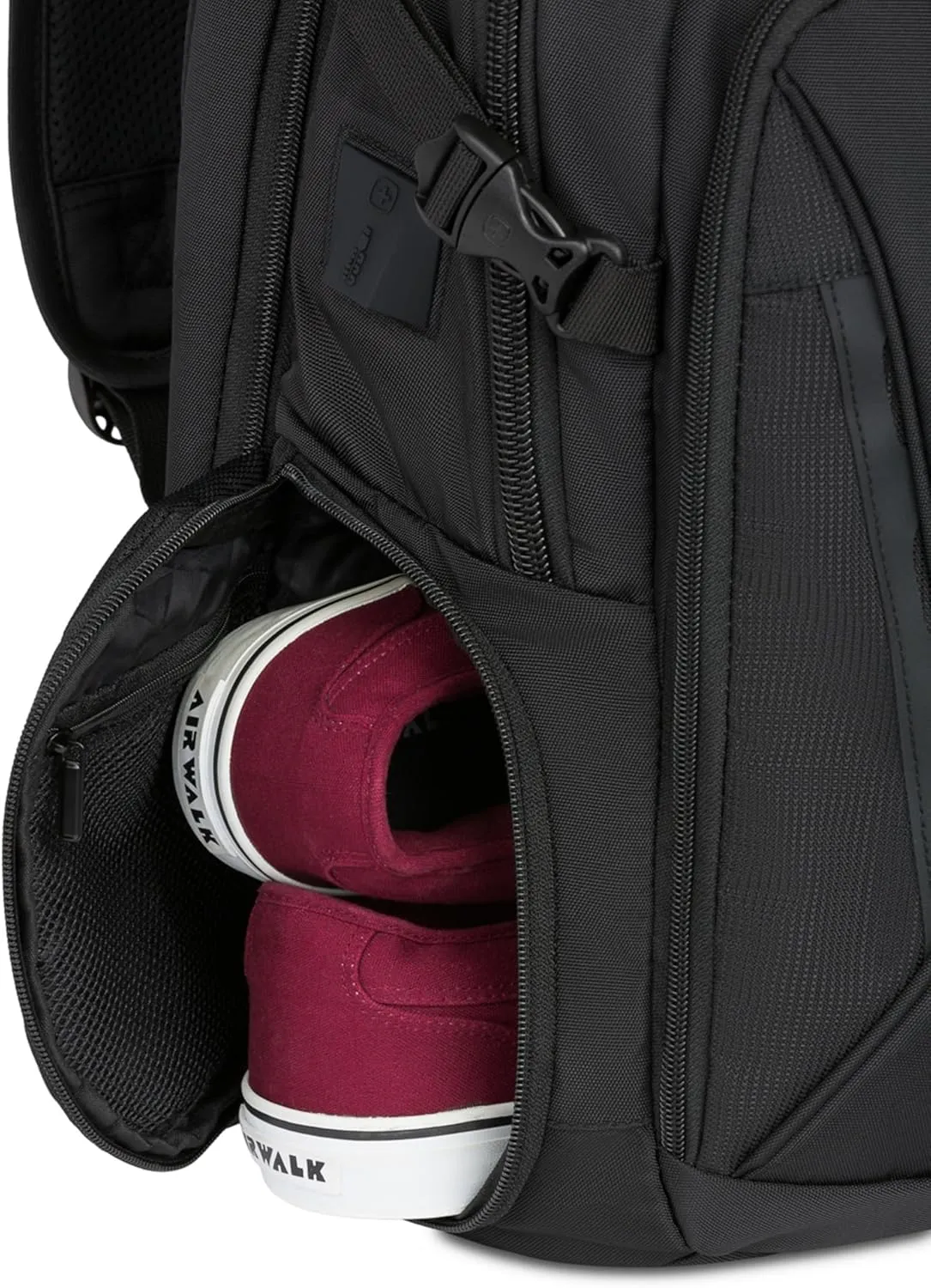 SwissGear Travel Tech Elite Laptop Backpack  Fits Laptops up to 16  ScanSmart TSA-Friendly Backpack with USB Port, Shoe Compartment & Organizer Pockets  Black