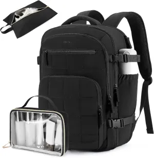 Telena Travel Backpack for Women Laptop Backpack Quilted College Bookbag Personal Item Travel Bags for Women Black