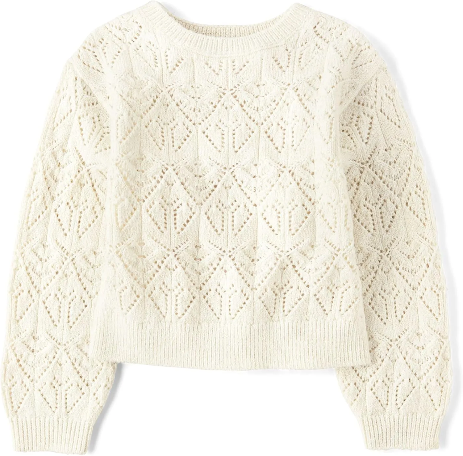 The Children's Place Girls' Long Sleeve Crew Neck Pullover Sweater