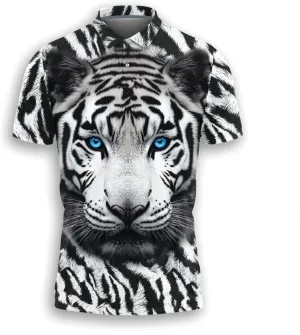 Tigre Polo Shirts for Men - Tigre Lover Stylish Mens Goft Shirt Casual Short Sleeve Button Down Outfit Set 41
